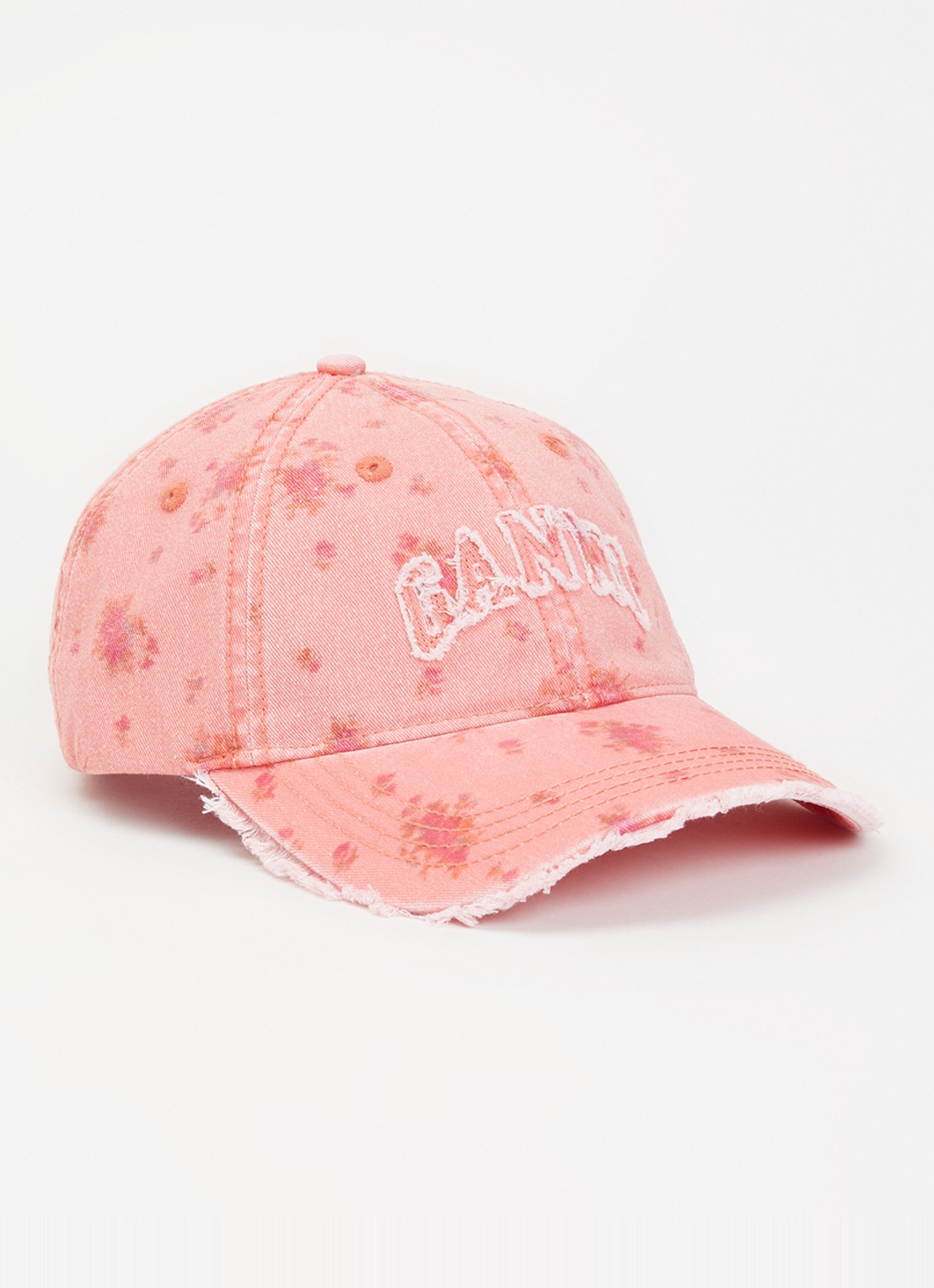 Ganni Pet van denim met logo - voorkant roze