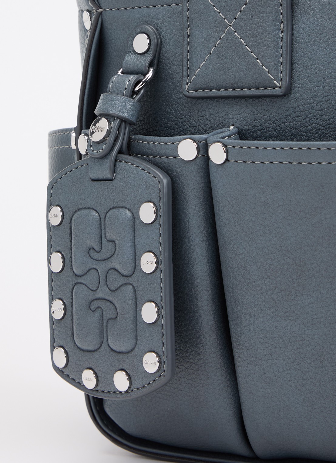 Ganni Posy Small handtas met logo - detail 4 middengrijs