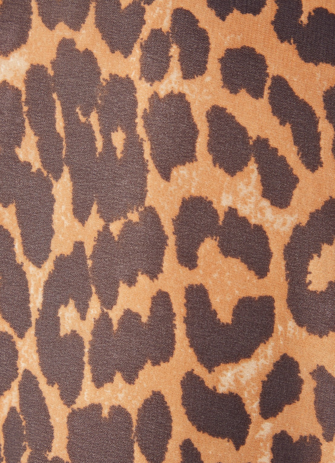 Ganni Semi-transparante mini tuniekjurk met volant en panterprint - detail 3 camel