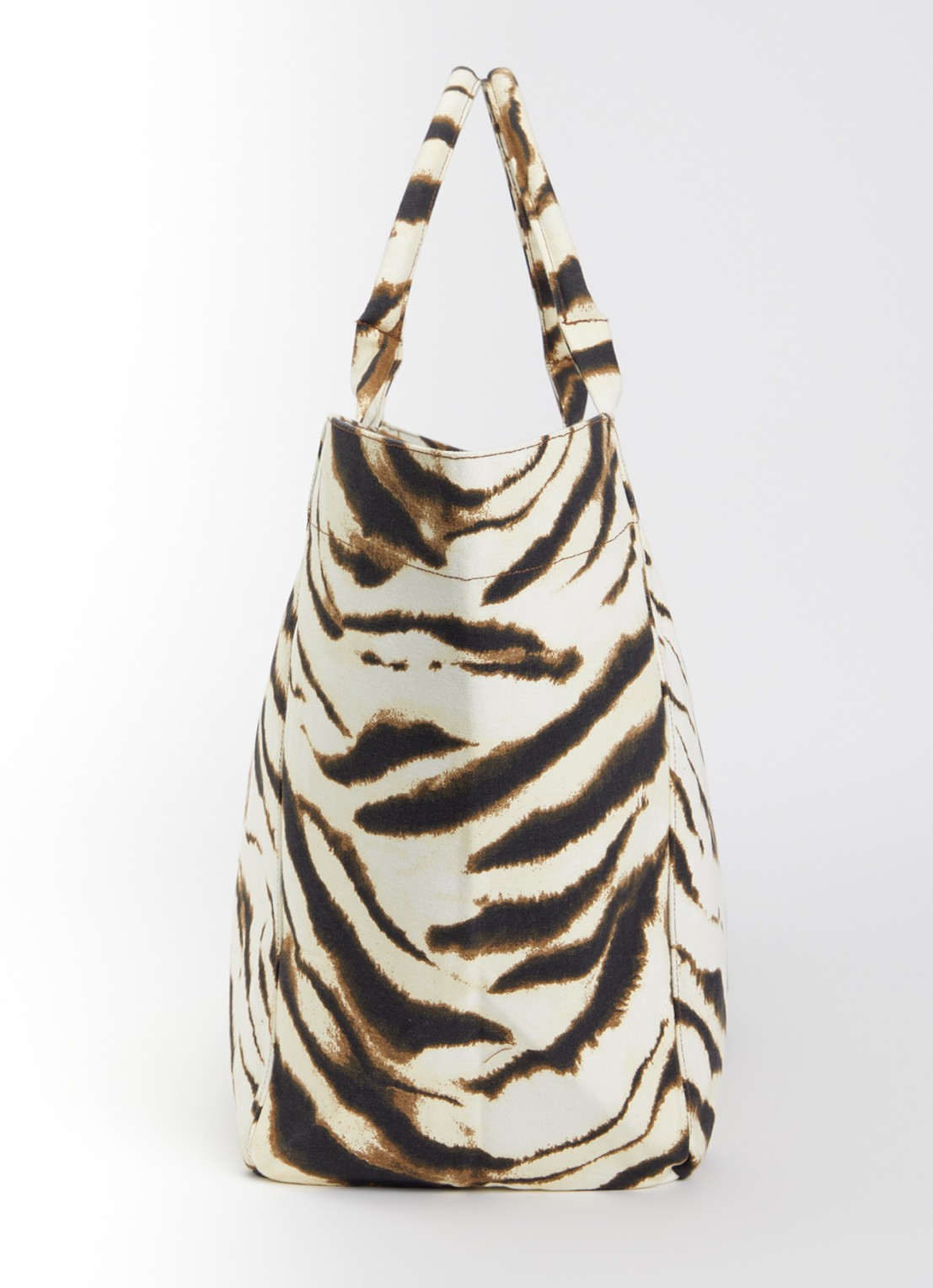 Ganni Shopper met zebraprint en logoborduring - detail 2 beige