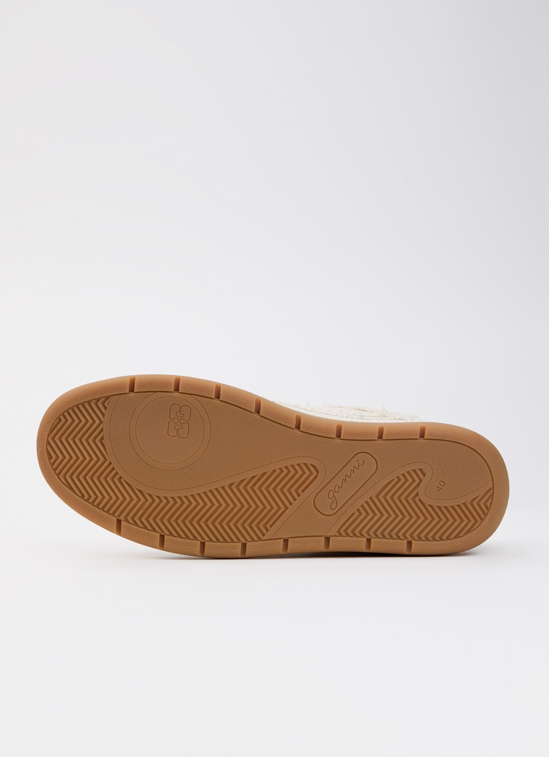 Ganni Sneaker van canvas met mesh details - detail 3 beige
