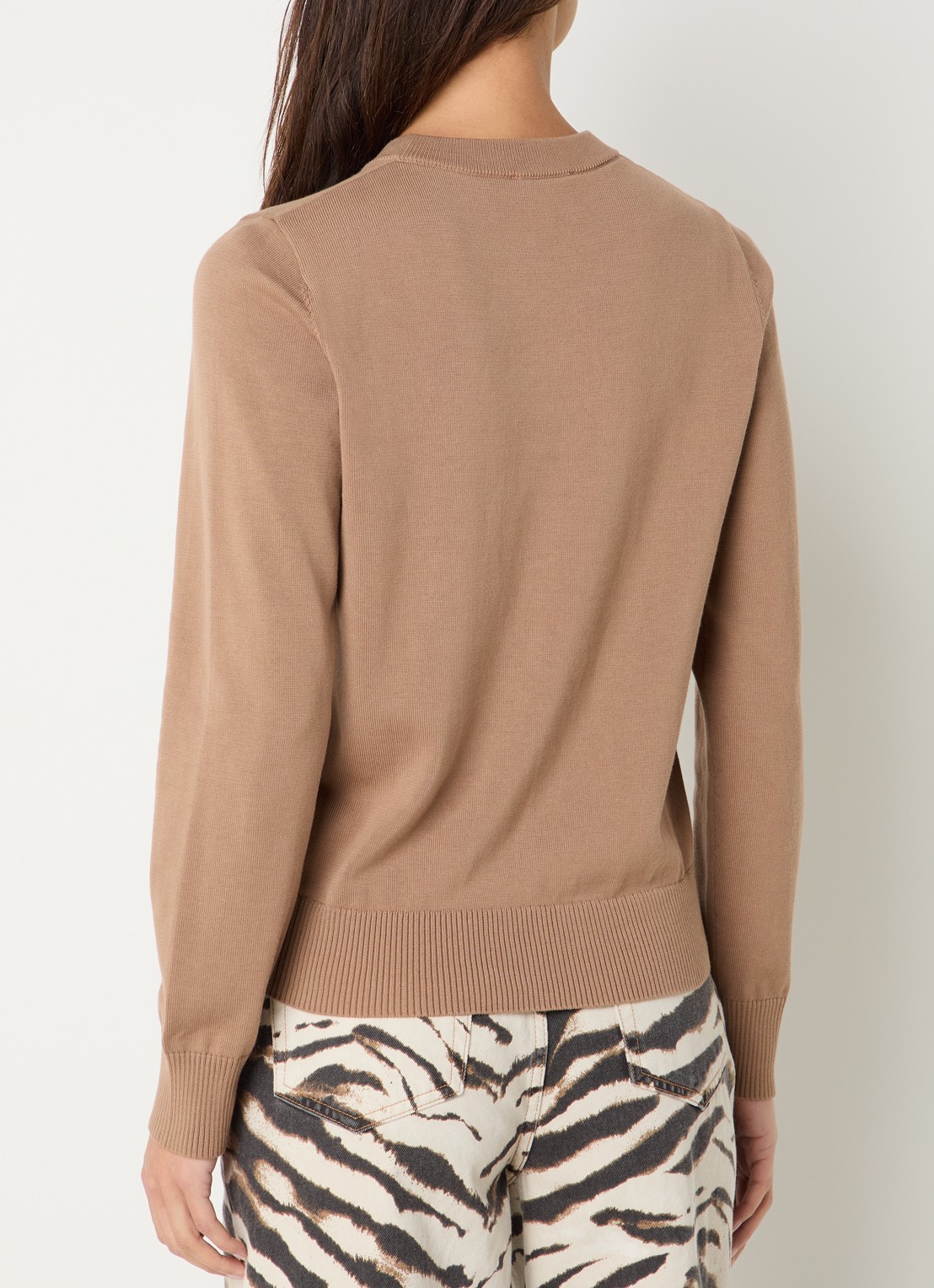 Ganni Sweater met ingebreide logoprint - achterkant 2 camel