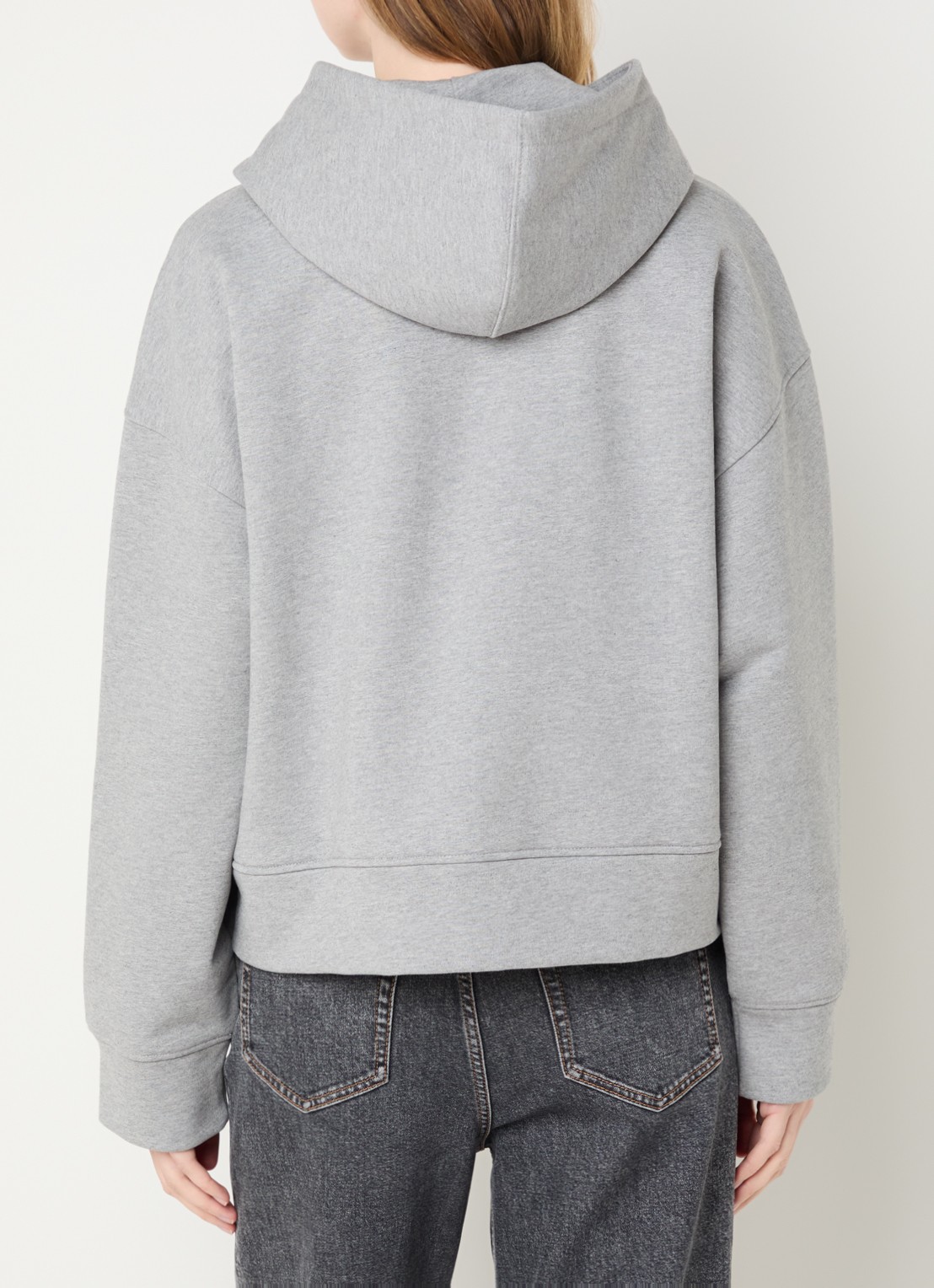 Ganni Sweatvest met logoborduring en capuchon - achterkant 3 grijs