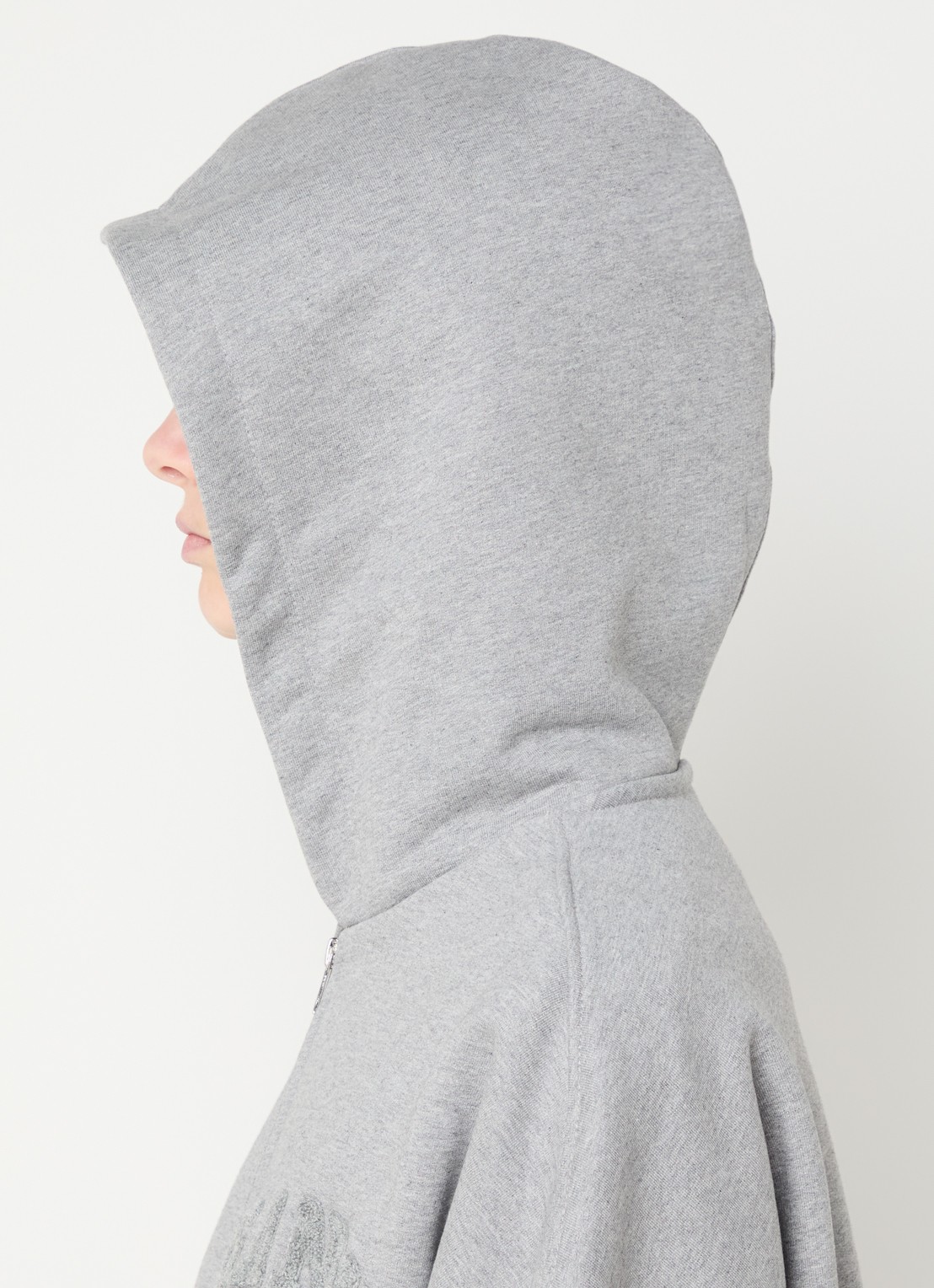 Ganni Sweatvest met logoborduring en capuchon - detail 5 grijs