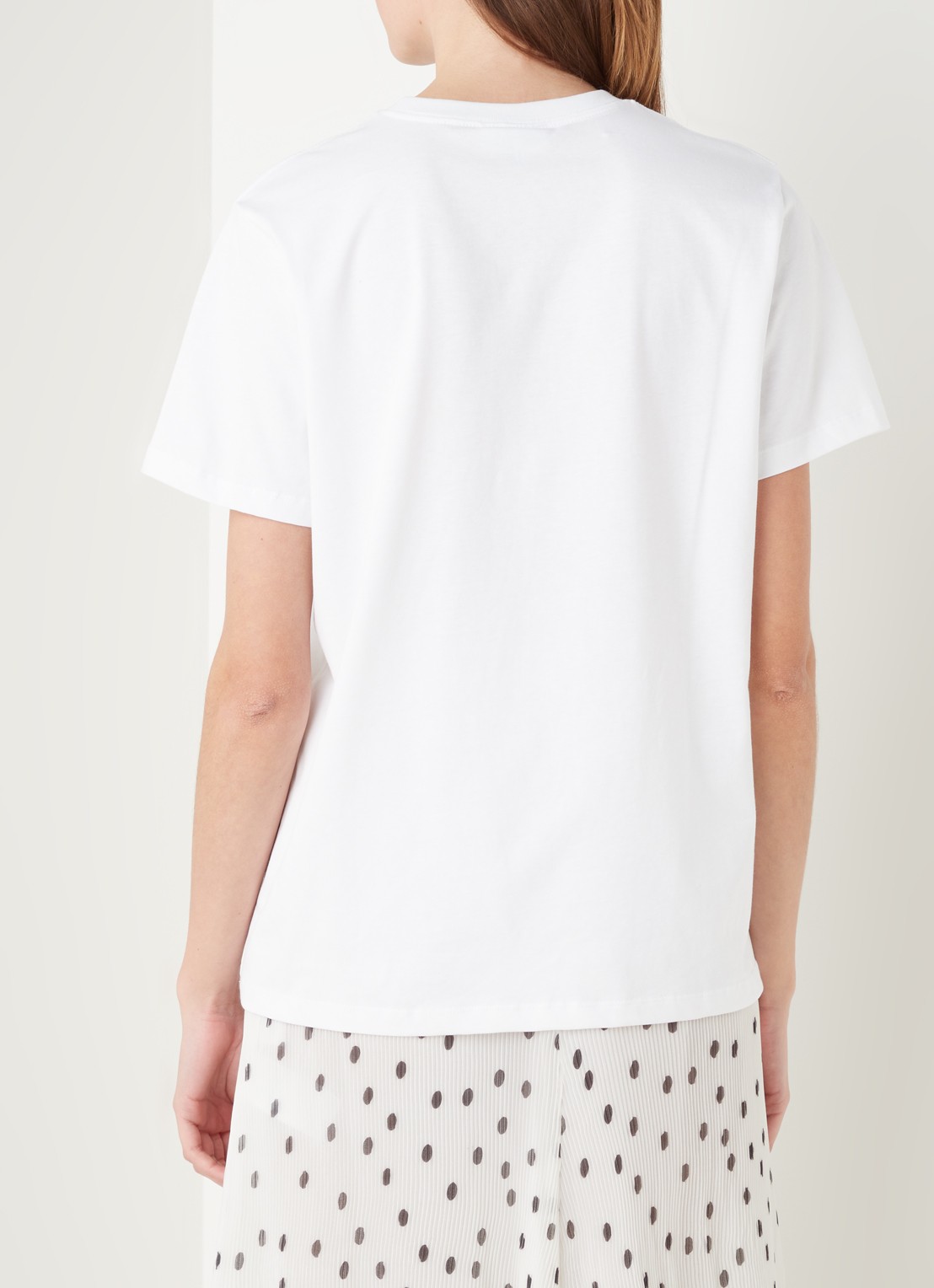 Ganni T-shirt van biologisch katoen met logoprint  - achterkant wit