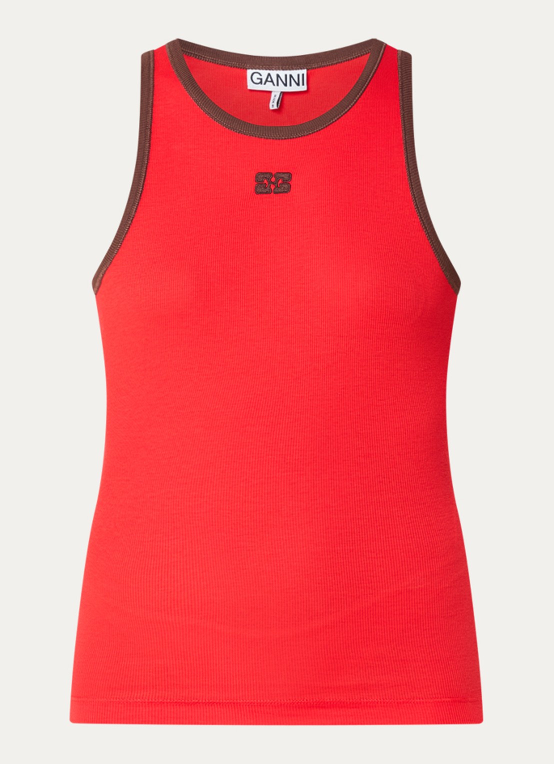 Ganni Tanktop met logo - voorkant 3 rood