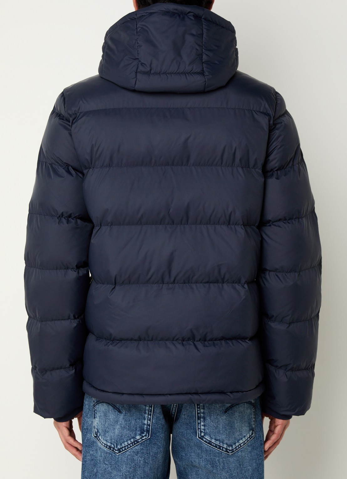 Gant Active Cloud puffer jack met afneembare capuchon en ritszakken - achterkant 3 donkerblauw