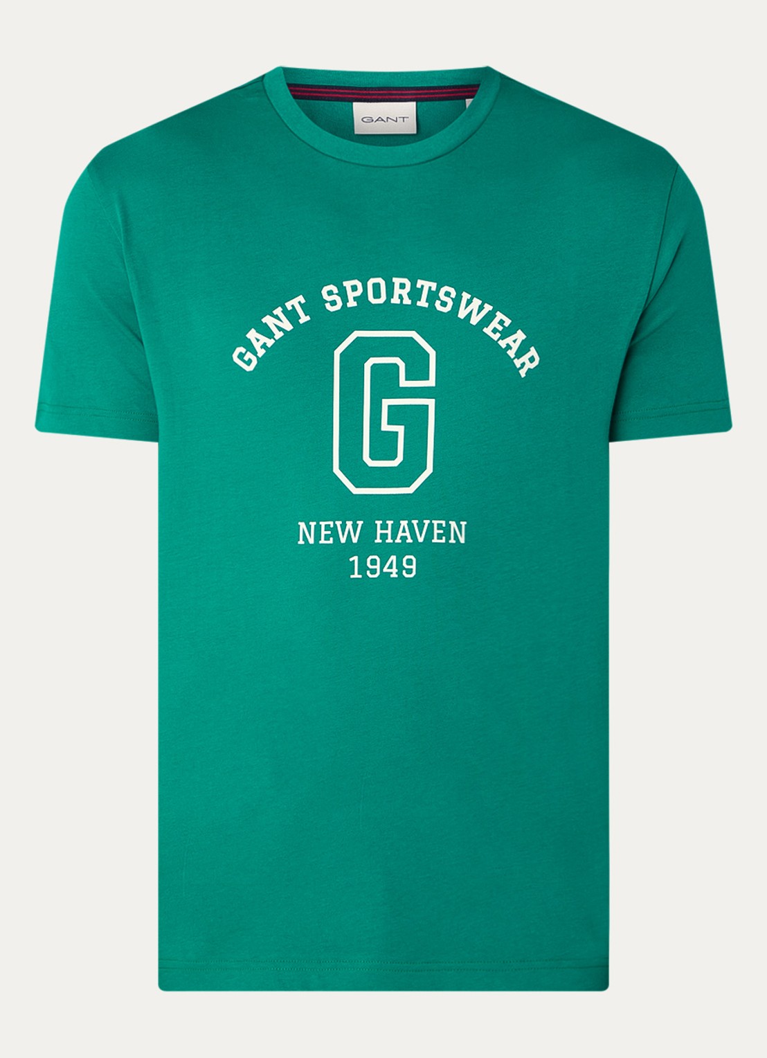Gant College G T-shirt met logoprint - voorkant groen
