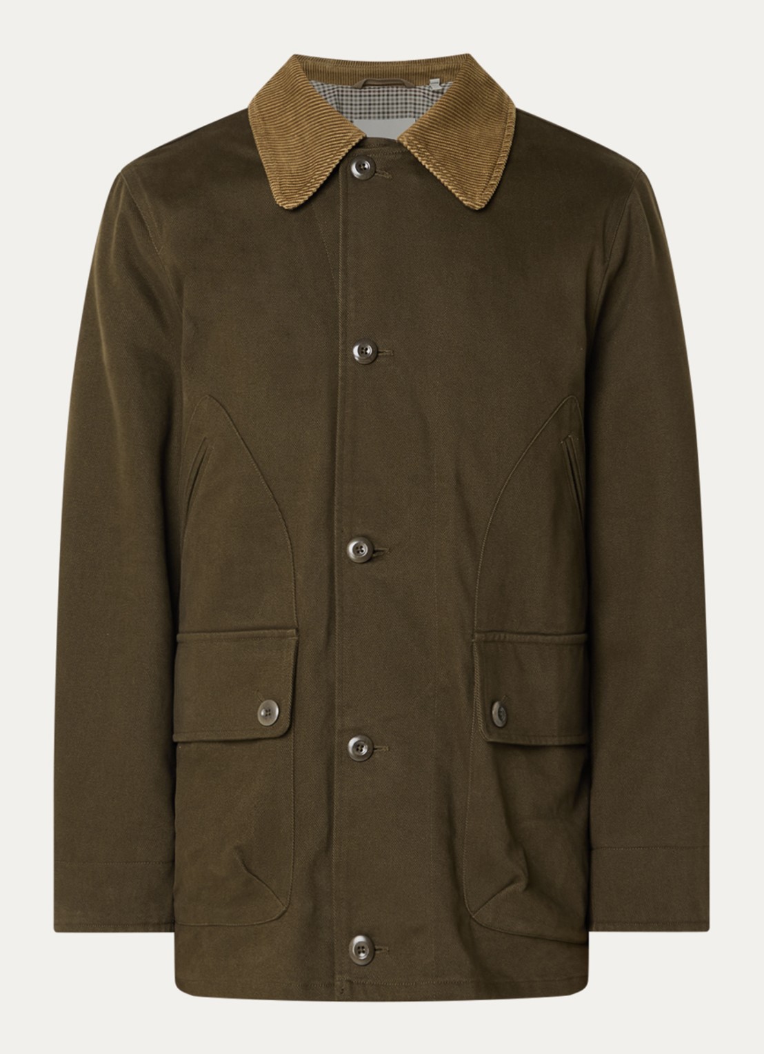 Gant Decker jack met details van corduroy - voorkant donkerbruin
