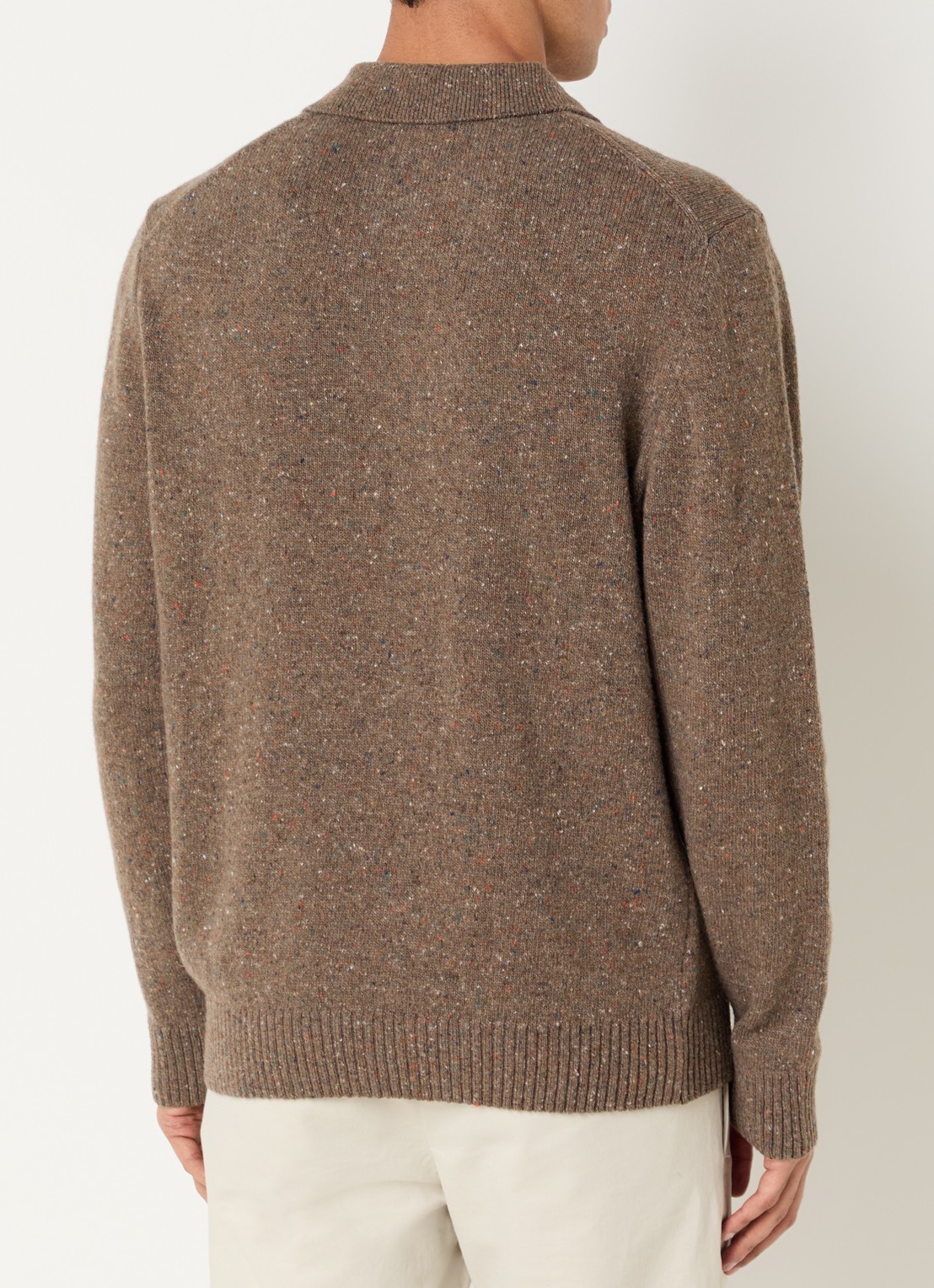 Gant Fijngebreide pullover in wolblend met polokraag - achterkant hazelnootbruin