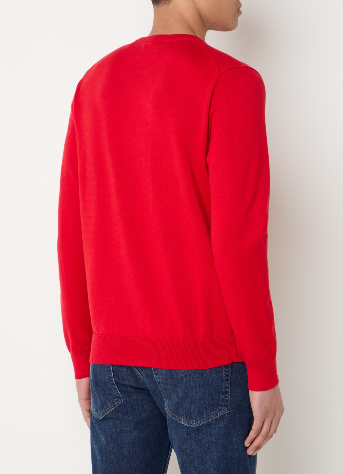 Gant Fijngebreide pullover met logo - achterkant 3 rood