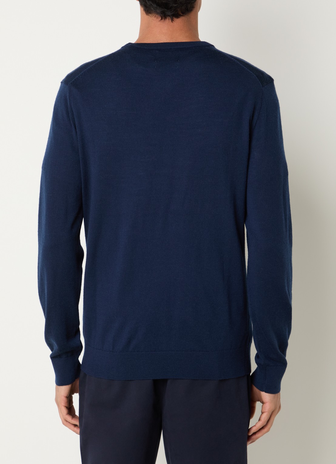Gant Fijngebreide pullover van merino wol - achterkant 4 donkerblauw