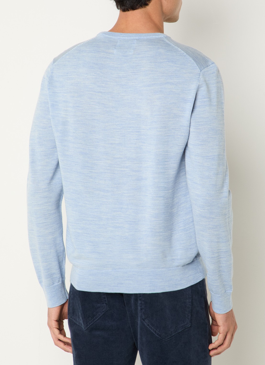 Gant Fijngebreide pullover van merino wol - achterkant lichtblauw