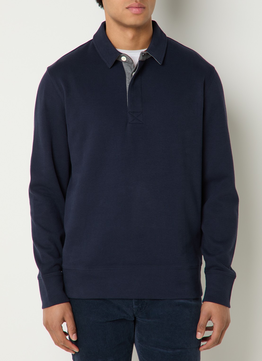 Gant Fijngebreide trui met polokraag - detail blauw