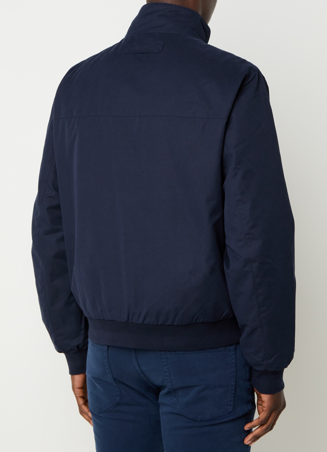 Gant Gewatteerd jack met logoborduring en ritszakken - achterkant 4 donkerblauw