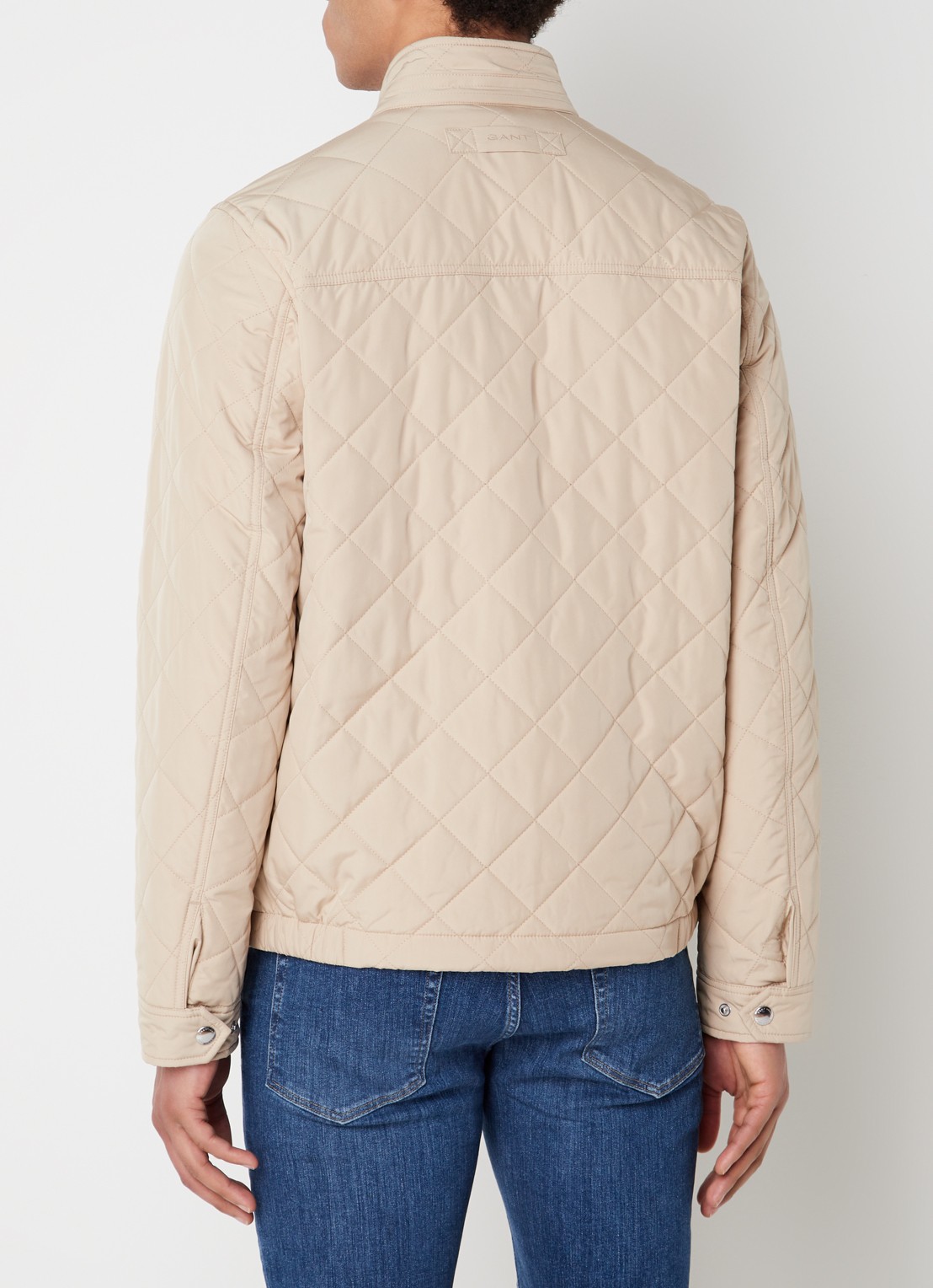 Gant Gewatteerd windjack met quilt patroon - achterkant 4 donkerbeige