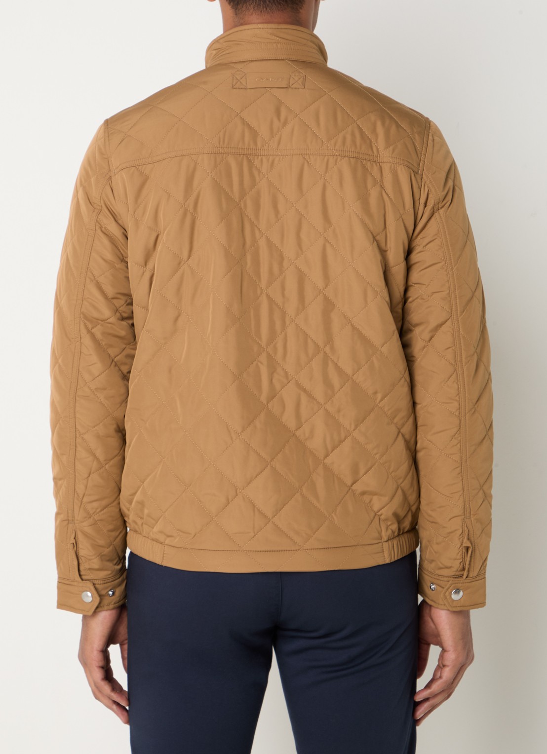 Gant Gewatteerd windjack met quilt patroon - achterkant cognac