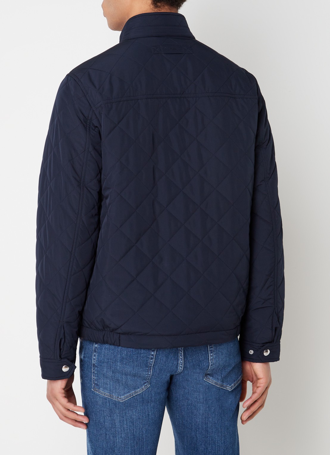 Gant Gewatteerd windjack met quilt patroon - achterkant 3 blauw