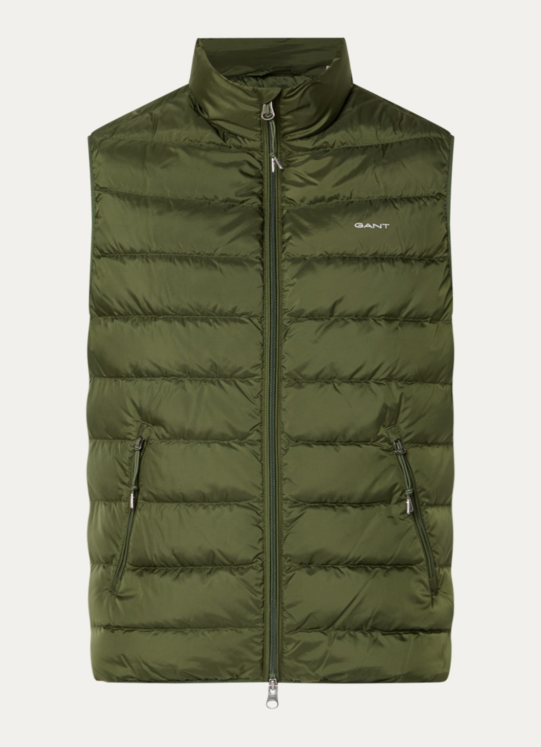 Gant Gewatteerde bodywarmer met ritszakken - voorkant 2 groen