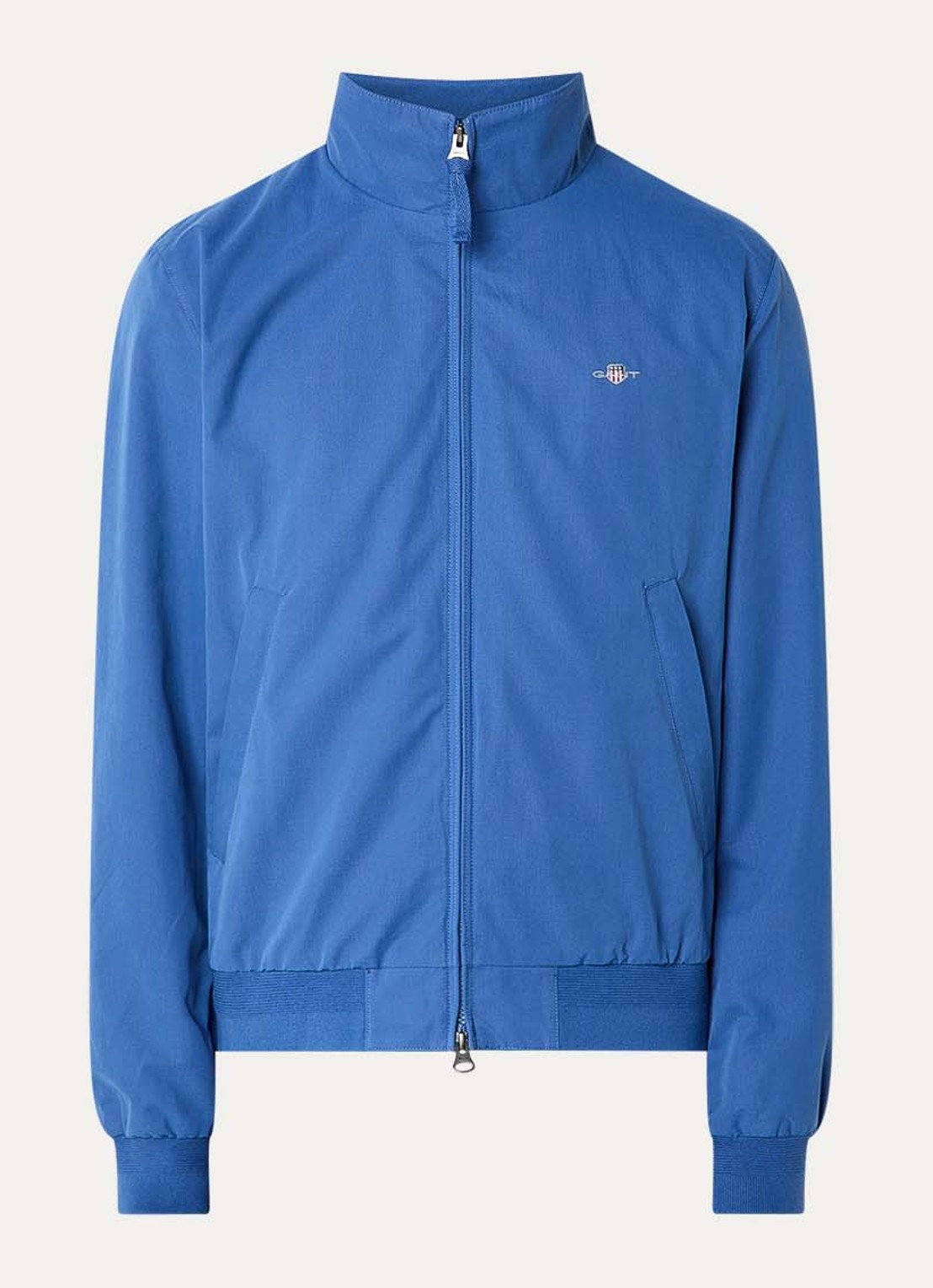 Gant Hampshire jack met logo en ritszakken - voorkant 3 blauw