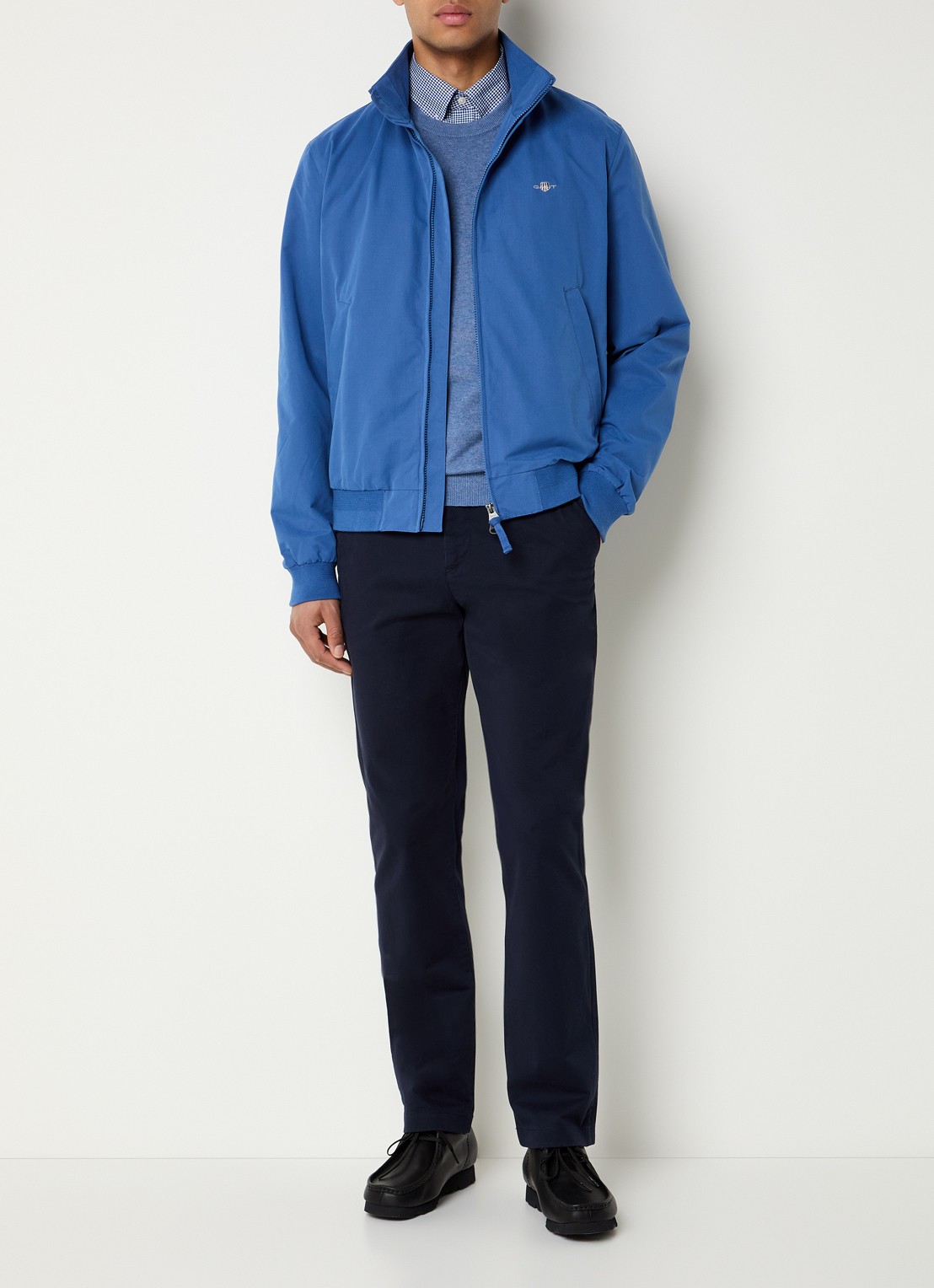 Gant Hampshire jack met logo en ritszakken - voorkant 4 blauw
