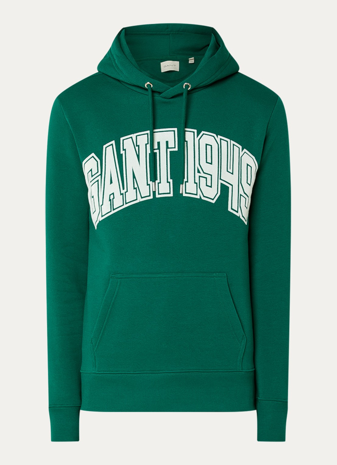 Gant Hoodie met logoprint - voorkant 3 groen