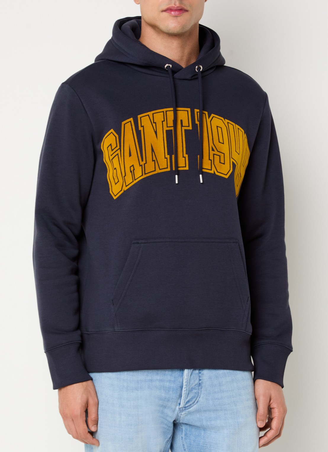 Gant Hoodie met logoprint - detail 4 royalblauw