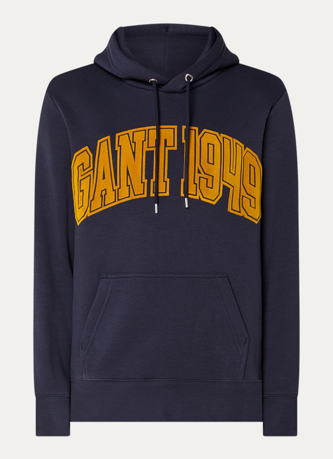 Gant Hoodie met logoprint - voorkant royalblauw
