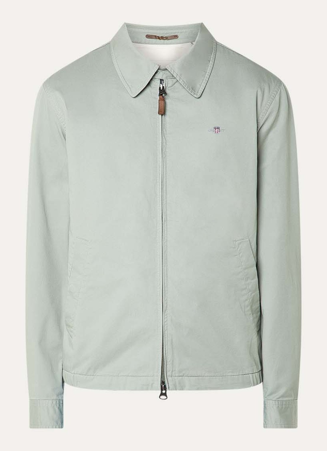 Gant Jack met logo en steekzakken - voorkant lindegroen