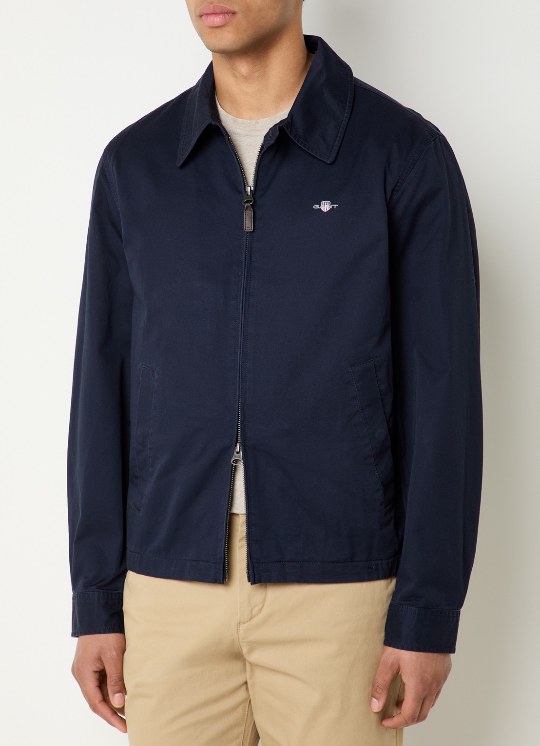 Gant Jack met logo en steekzakken - detail 2 donkerblauw