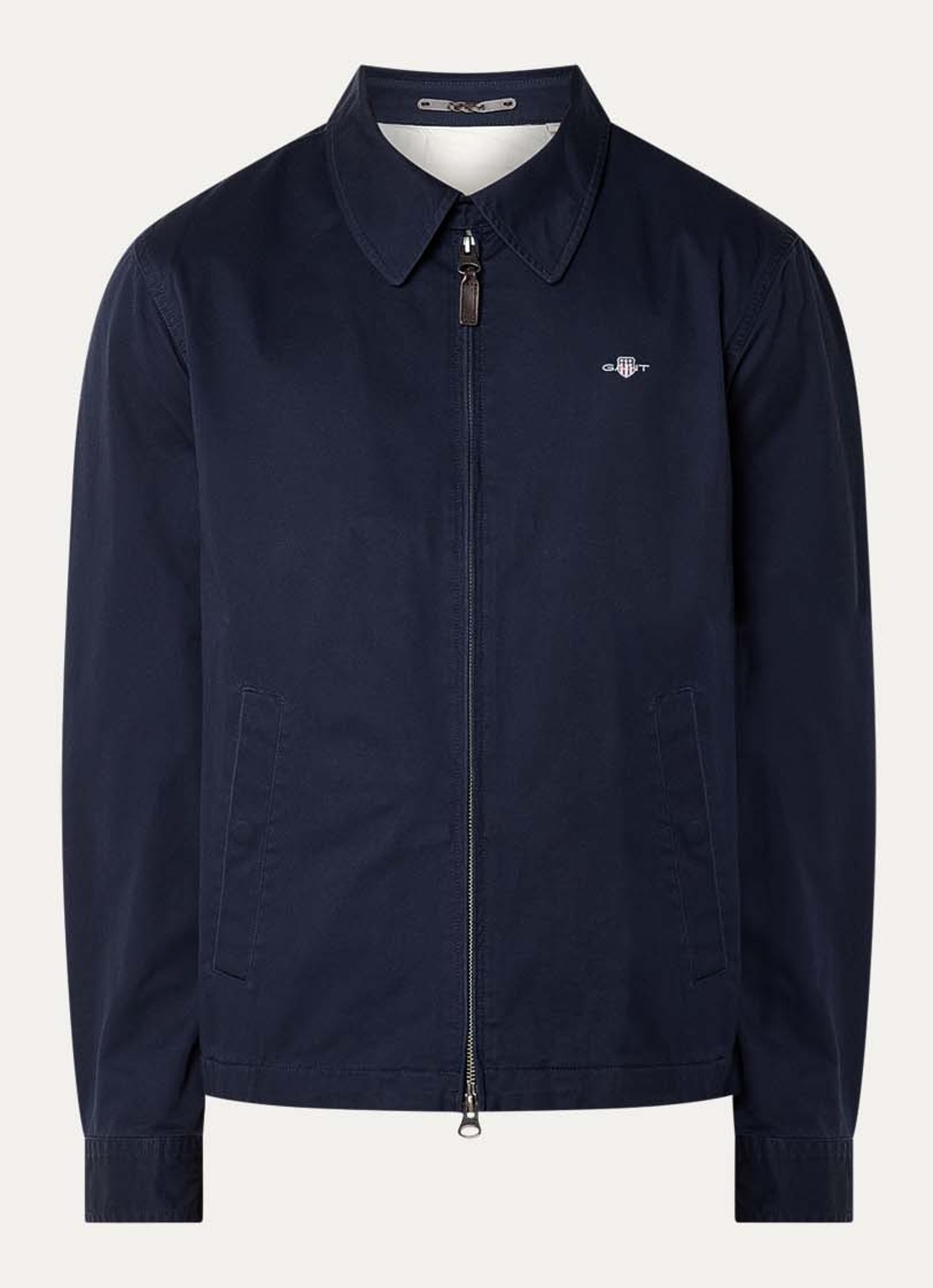 Gant Jack met logo en steekzakken - voorkant 3 donkerblauw