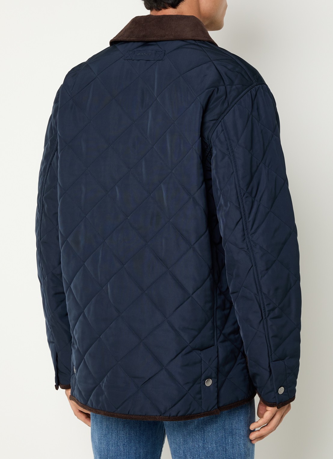 Gant Jack met quilt patroon en klepzakken - achterkant 4 donkerblauw