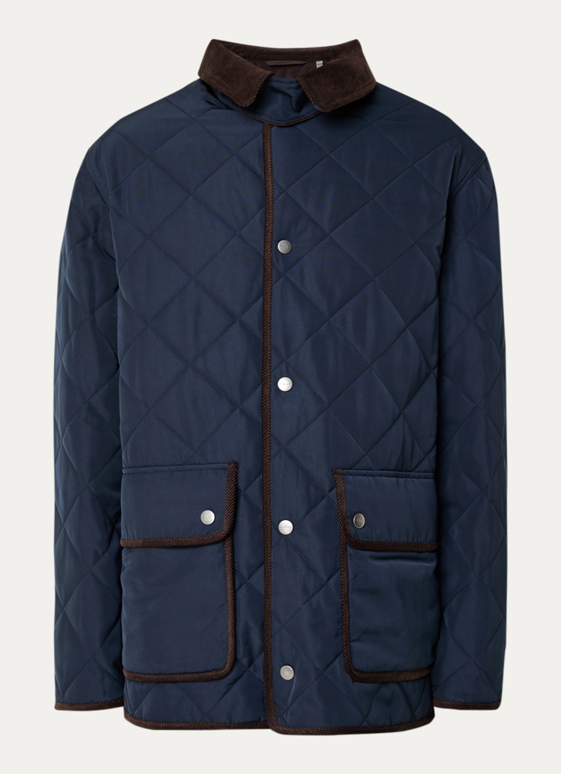 Gant Jack met quilt patroon en klepzakken - voorkant donkerblauw