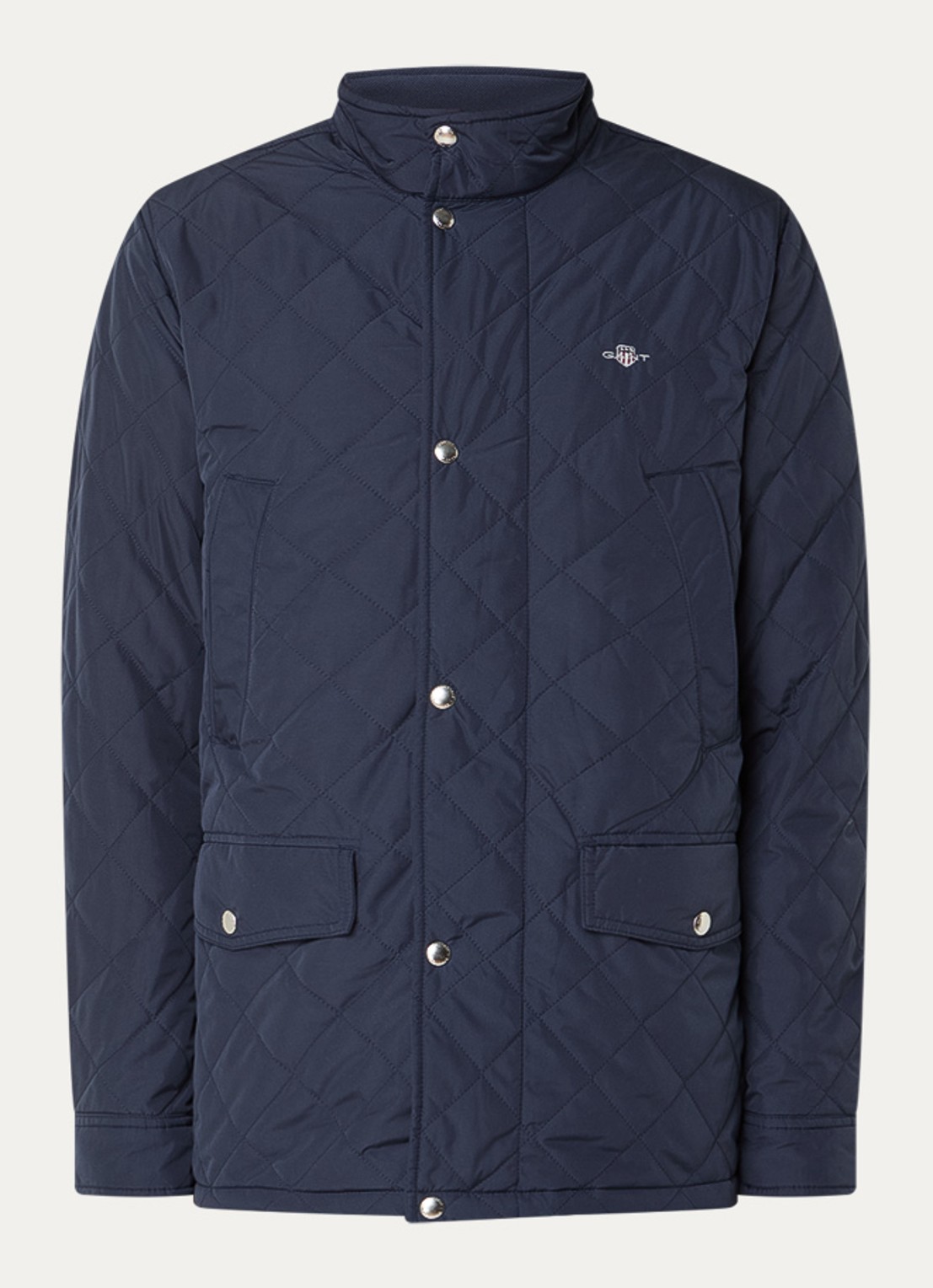 Gant Jack met quilt patroon met klepzakken - voorkant 2 donkerblauw