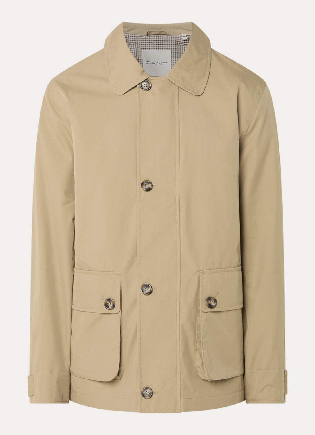 Gant Mantel met klepzakken - voorkant 3 taupe