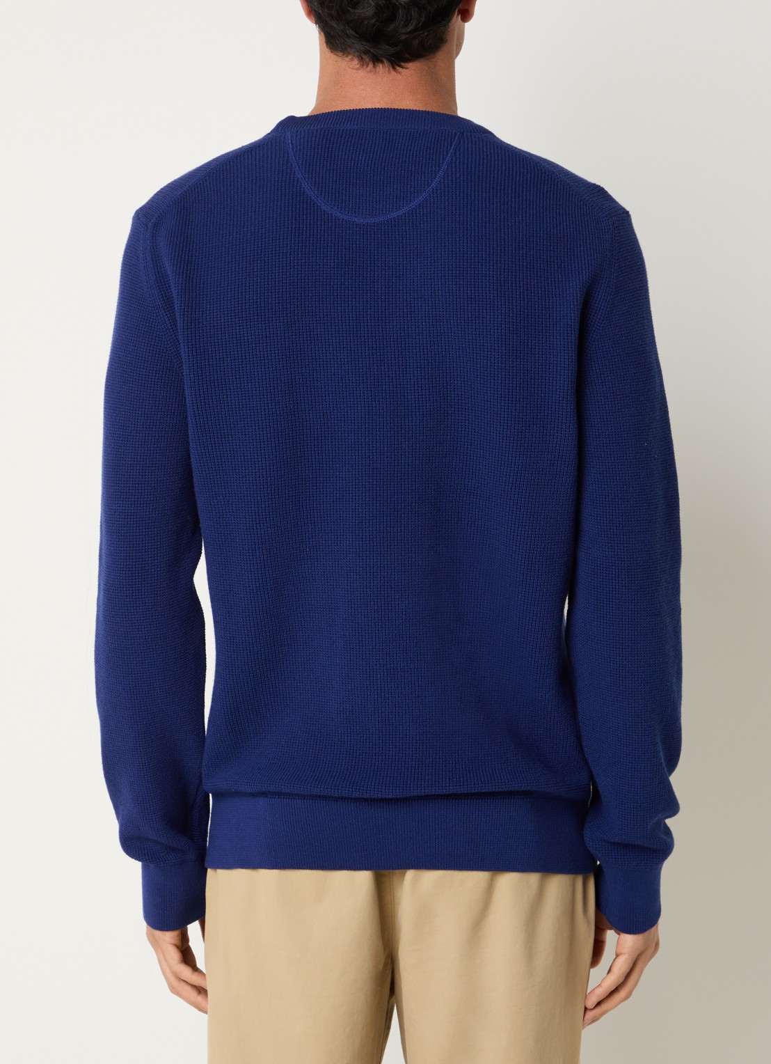 Gant Micro fijngebreide trui met logo - achterkant 2 donkerblauw