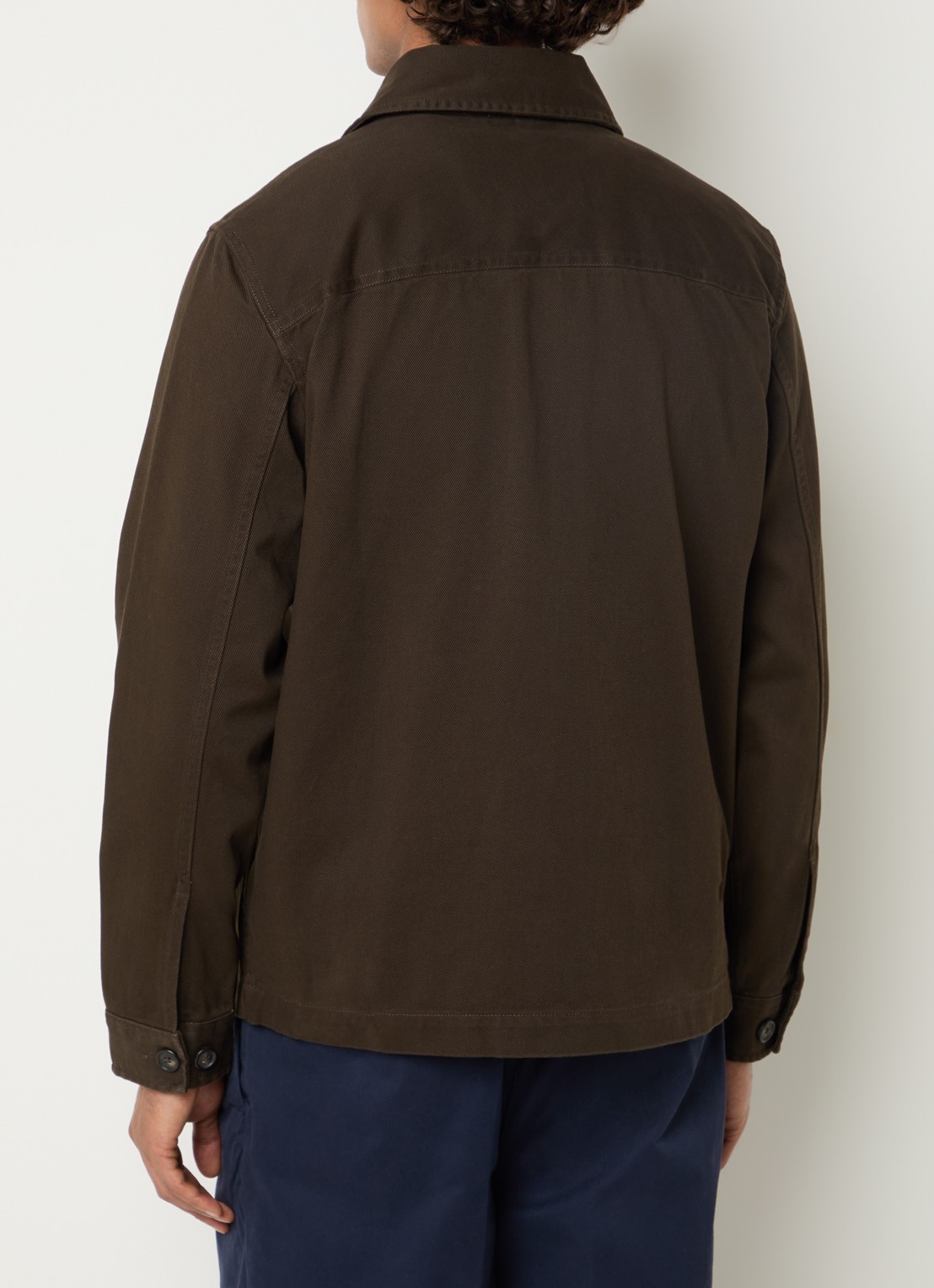Gant Overshirt met borstzak - achterkant 4 donkerbruin