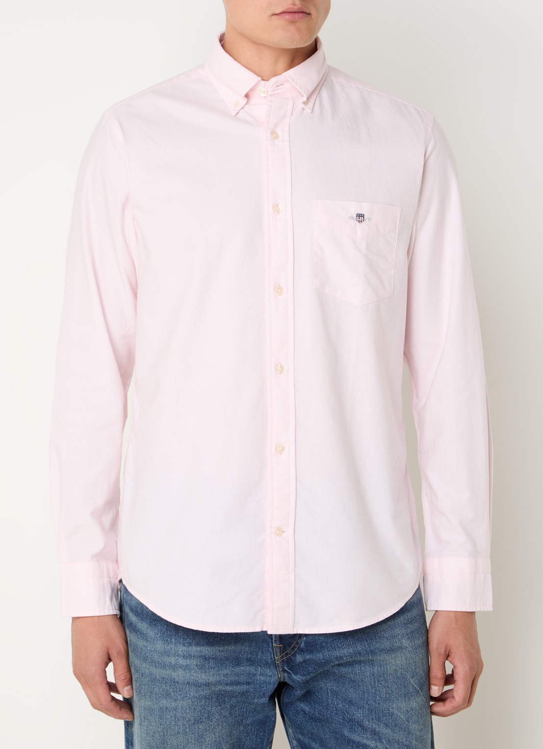 Gant Oxford regular fit overhemd met logoborduring - detail 4 lichtroze
