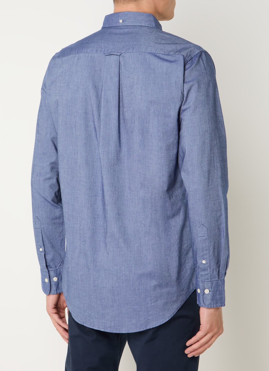 Gant Oxford regular fit overhemd met logoborduring - achterkant indigo