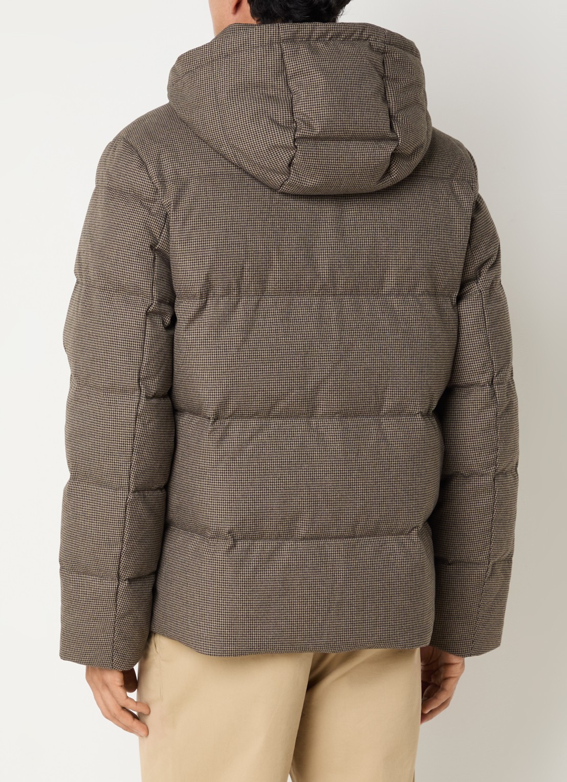 Gant Puffer jack met pied-de-poule dessin - achterkant 2 donkerbeige