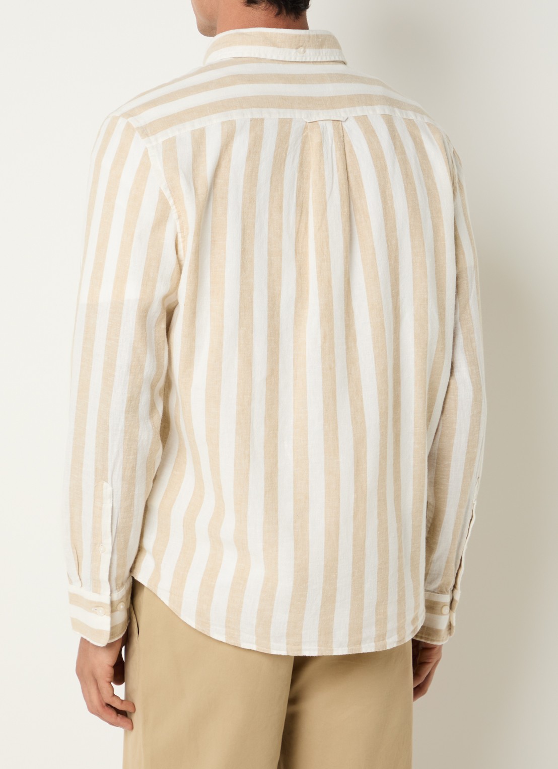 Gant Reg overhemd met streepprint en logo - achterkant beige
