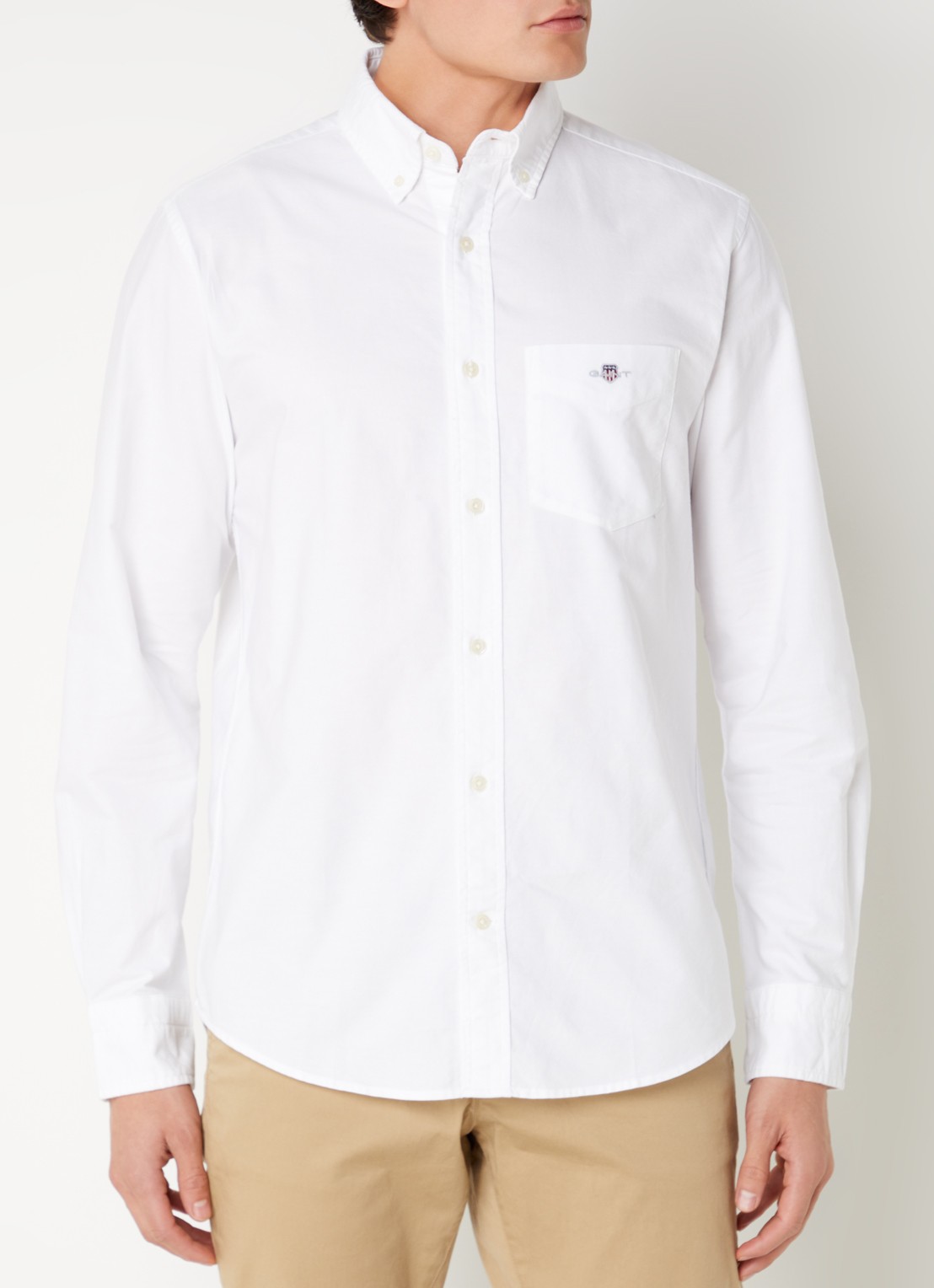 Gant Reg Oxford regular fit overhemd met borstzak  - detail 2 wit