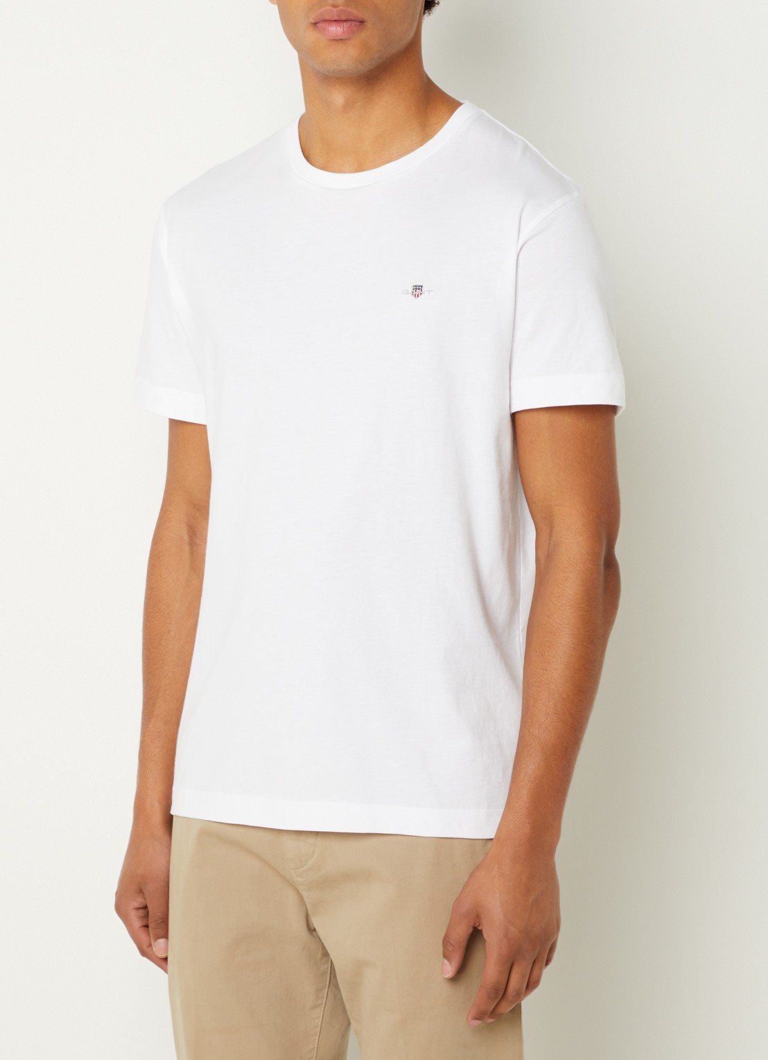 Gant Reg Shield t-shirt met logo - detail 4 wit