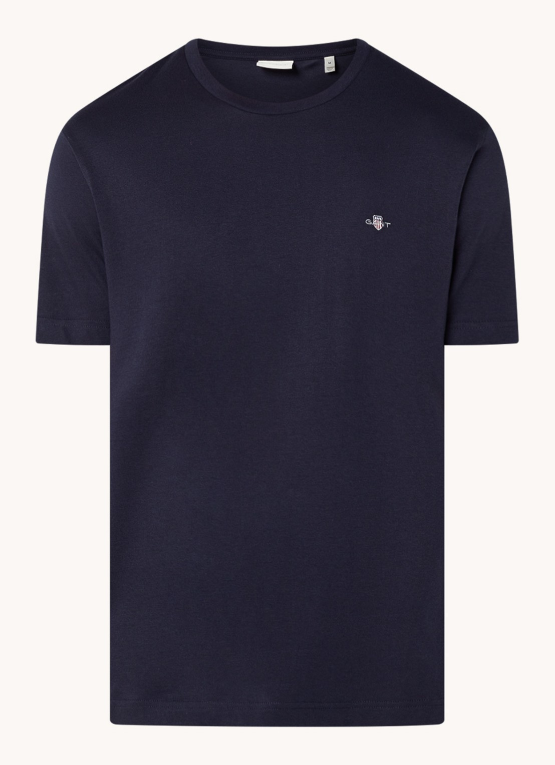 Gant Reg Shield t-shirt met logo - voorkant 3 donkerblauw
