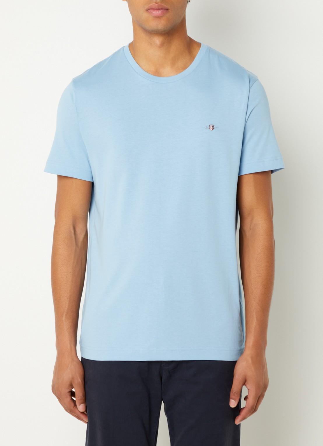 Gant Reg Shield t-shirt met logo - detail lichtblauw