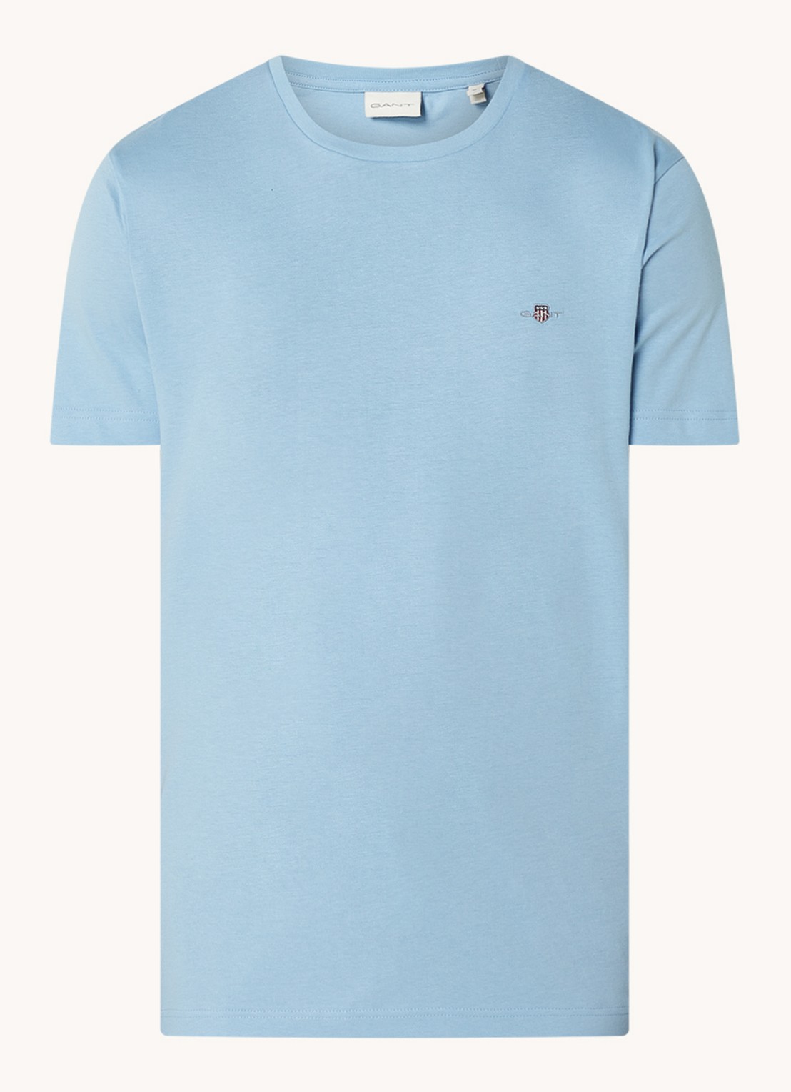Gant Reg Shield t-shirt met logo - voorkant 2 lichtblauw