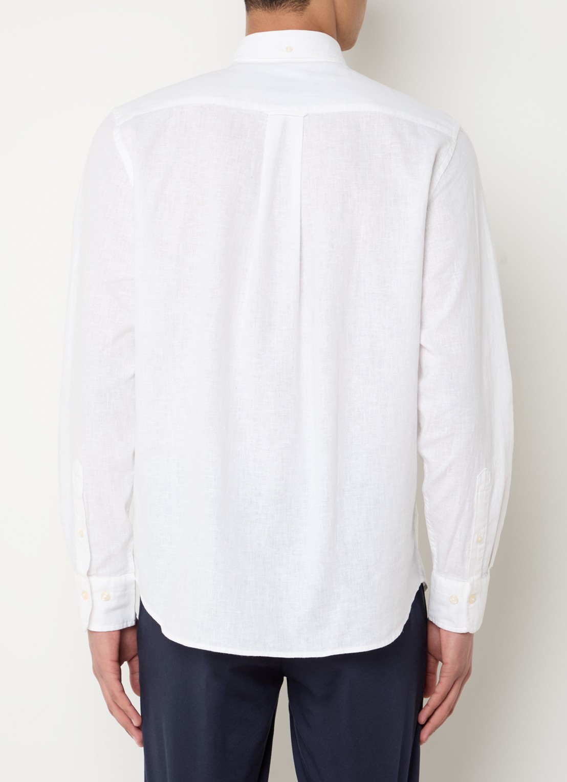 Gant Regular fit overhemd in linnenblend met logoborduring - achterkant wit