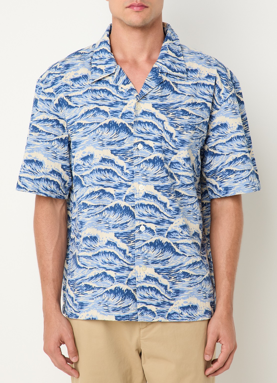 Gant Regular fit overhemd met print - detail 4 lichtblauw