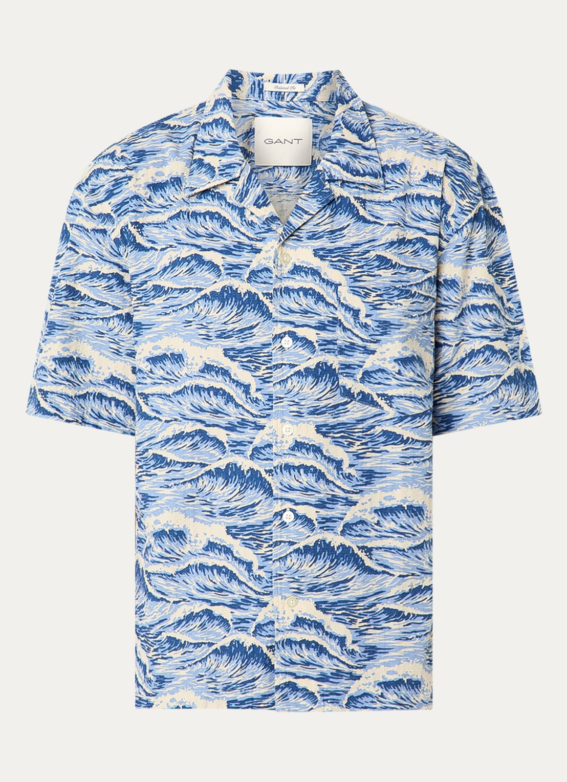 Gant Regular fit overhemd met print - voorkant 2 lichtblauw