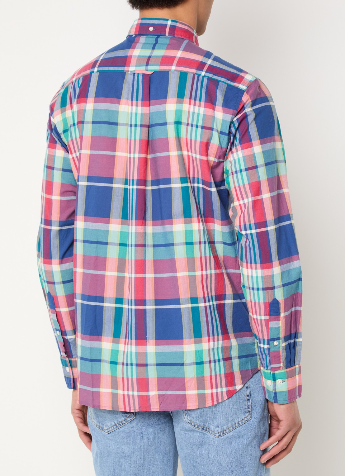 Gant Regular fit overhemd met ruitdessin - achterkant donkerblauw